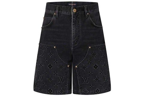 Louis Vuitton Monogram Workwear Denim Shorts Black Men's US