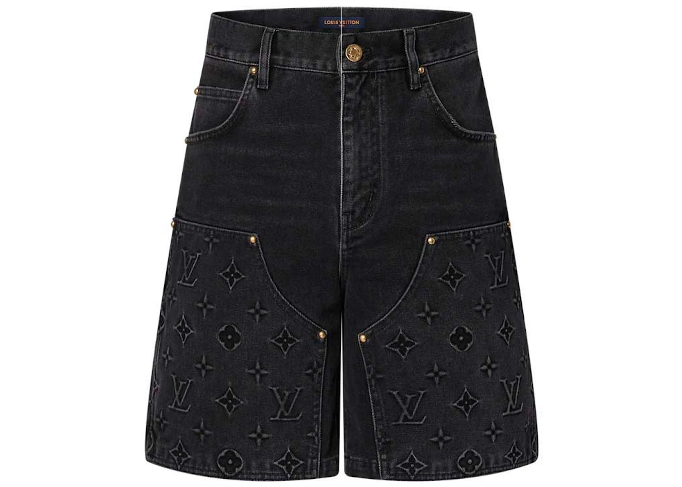 Louis Vuitton Monogram Workwear Denim Shorts Black Men's US
