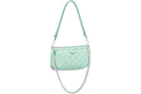 Louis Vuitton Multi Pochette Accessoires Water Green in Grained
