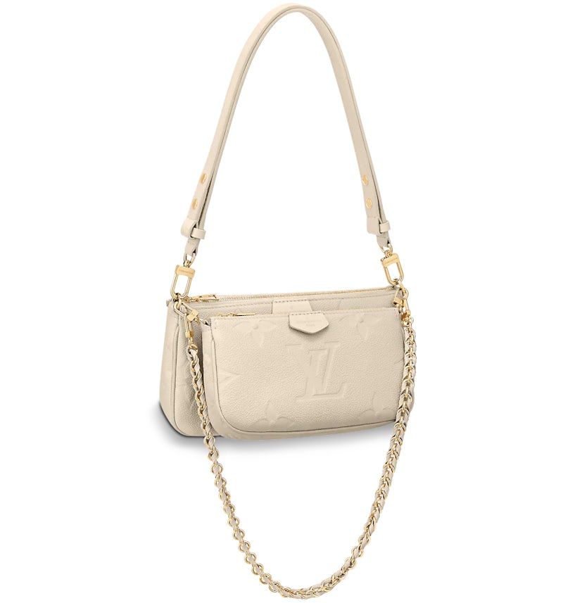 Louis Vuitton Multi Pochette Monogram Empreinte Beige in Leather
