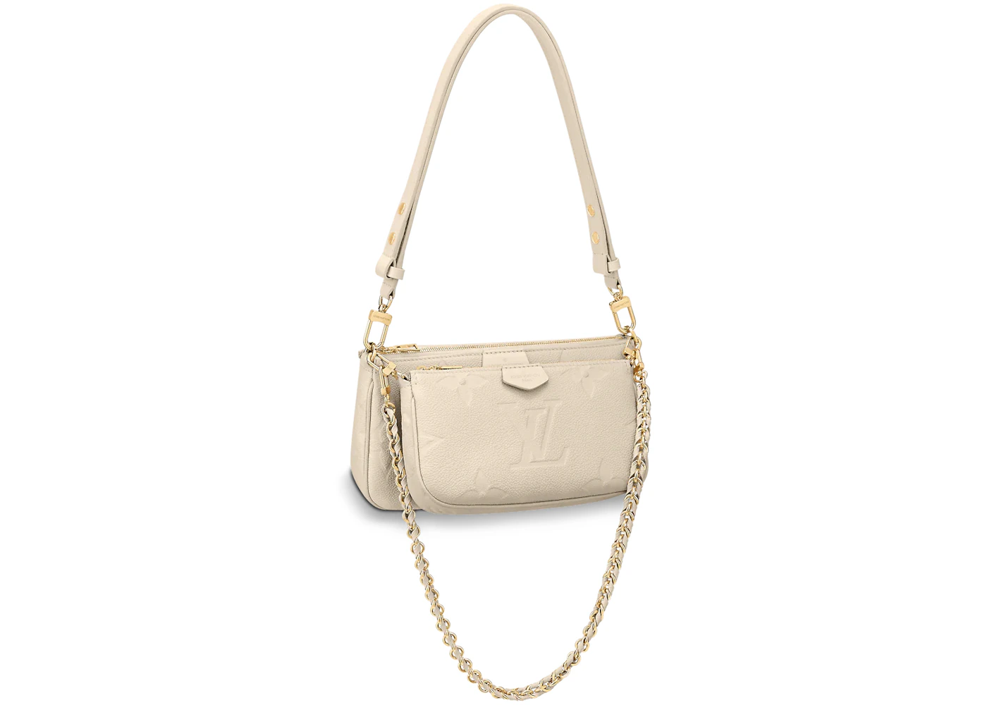 Louis Vuitton Multi Pochette Monogram Empreinte Beige in Leather