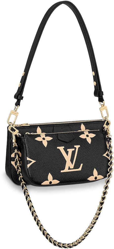 Louis Vuitton Pochette Monogram Bi-color Black in Leather Gold-tone