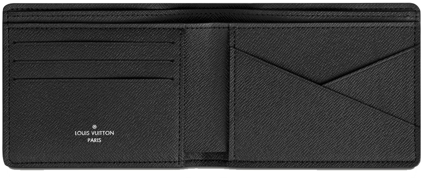 Louis Vuitton Multiple Wallet (3 Card Slot) Taiga Black in Taiga Leather