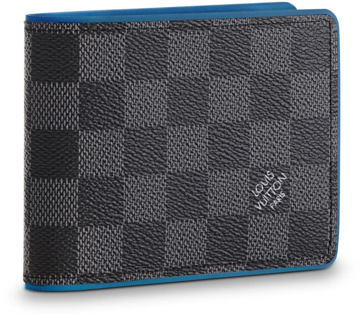 Louis Vuitton Multiple Wallet Damier Graphite Black/Grey/Neon Blue in Canvas/Leather  - US