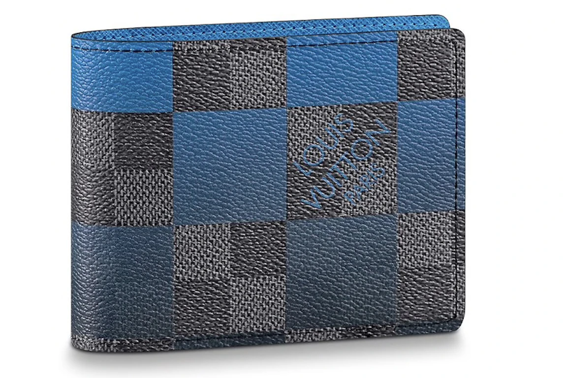 Louis Vuitton Multiple Wallet Damier Graphite Giant (3 Card Slot) Blue
