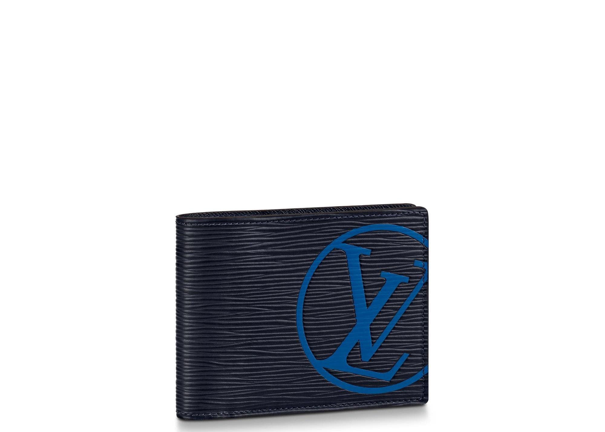 Shop Louis Vuitton EPI LV MULTIPLE WALLET Noir/Blue Marine Folding Wallets  M60662 by Belleplume