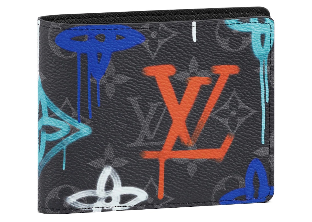 Pre-owned Louis Vuitton Multiple Wallet Lv Graffiti Multicolor