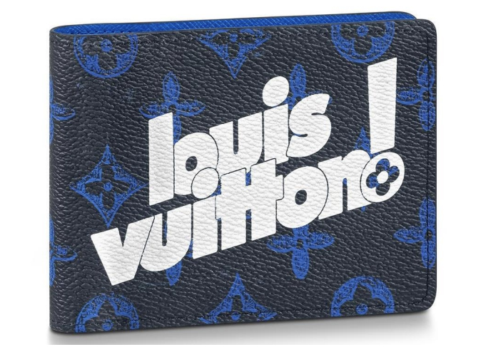 Slender mens wallet Louis Vuitton Blue Leather ref57708  Joli Closet