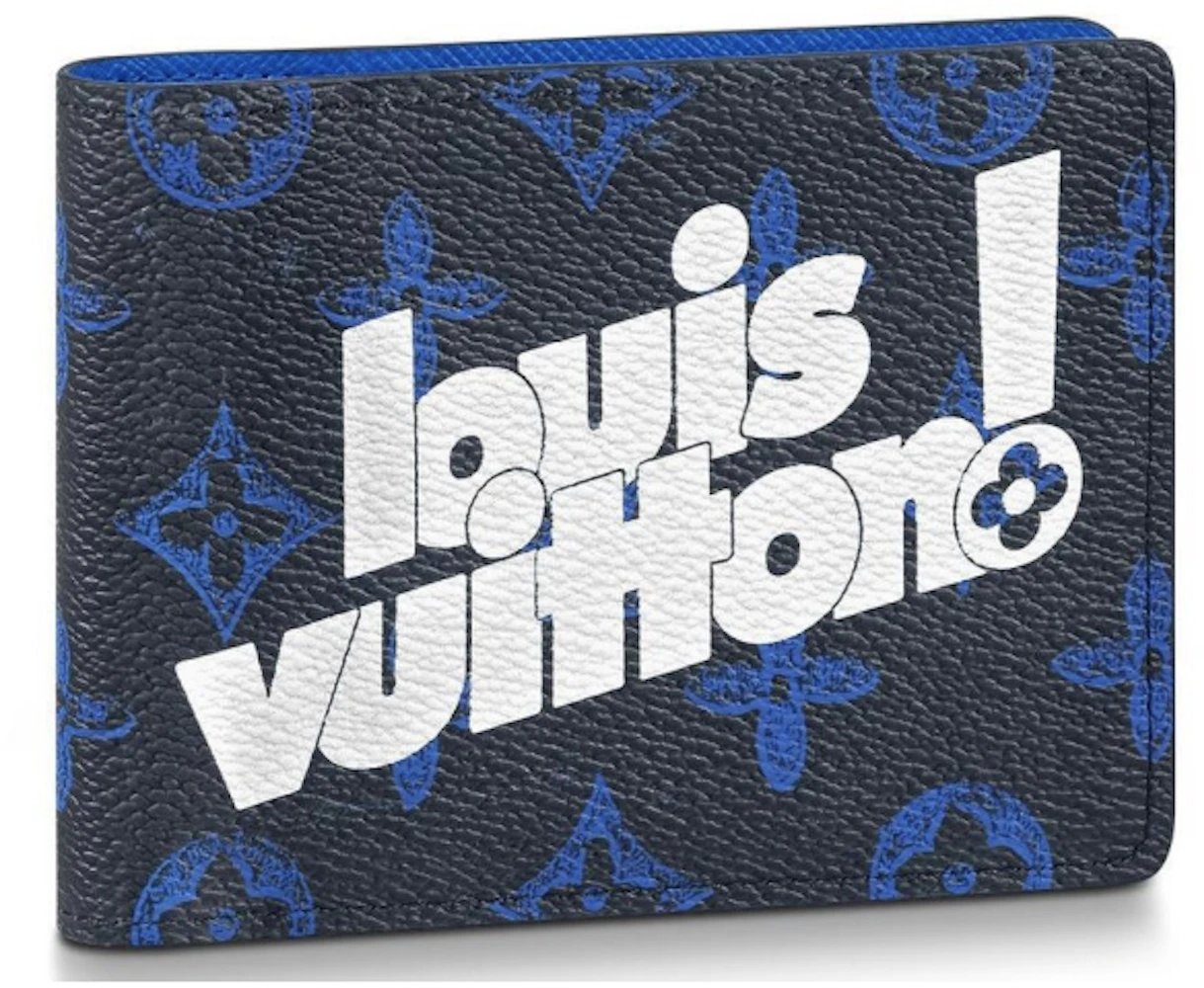 Louis Vuitton Men's Neon Blue Multiple Wallet Damier Infini N60082