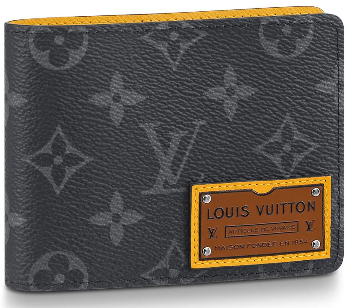 Louis Vuitton Multiple Wallet Monogram Eclipse Gaston Label Savane Yellow  in Coated Canvas/Cowhide Leather - US