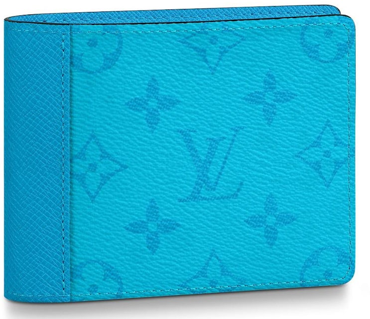 Louis Vuitton Multiple Wallet Monogram Eclipse Lagoon Blue in Taiga Cowhide  Leather/Coated Canvas - US