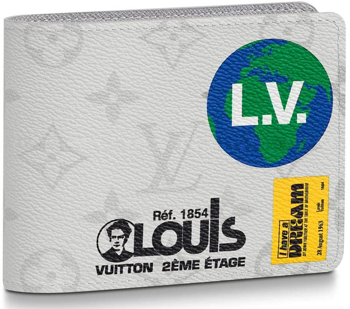 Louis Vuitton LV Multiple wallet Antartica White Leather ref
