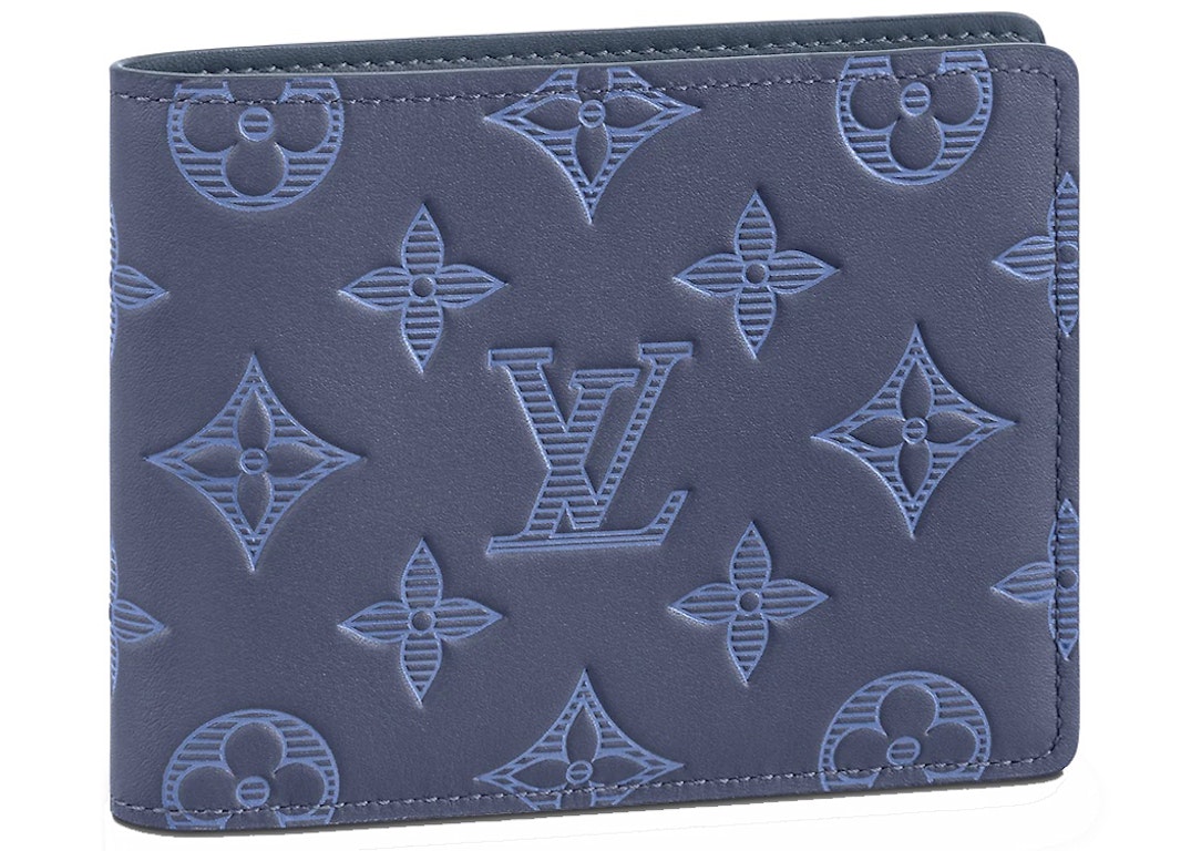Pre-owned Louis Vuitton Multiple Wallet Monogram Shadow Navy Blue