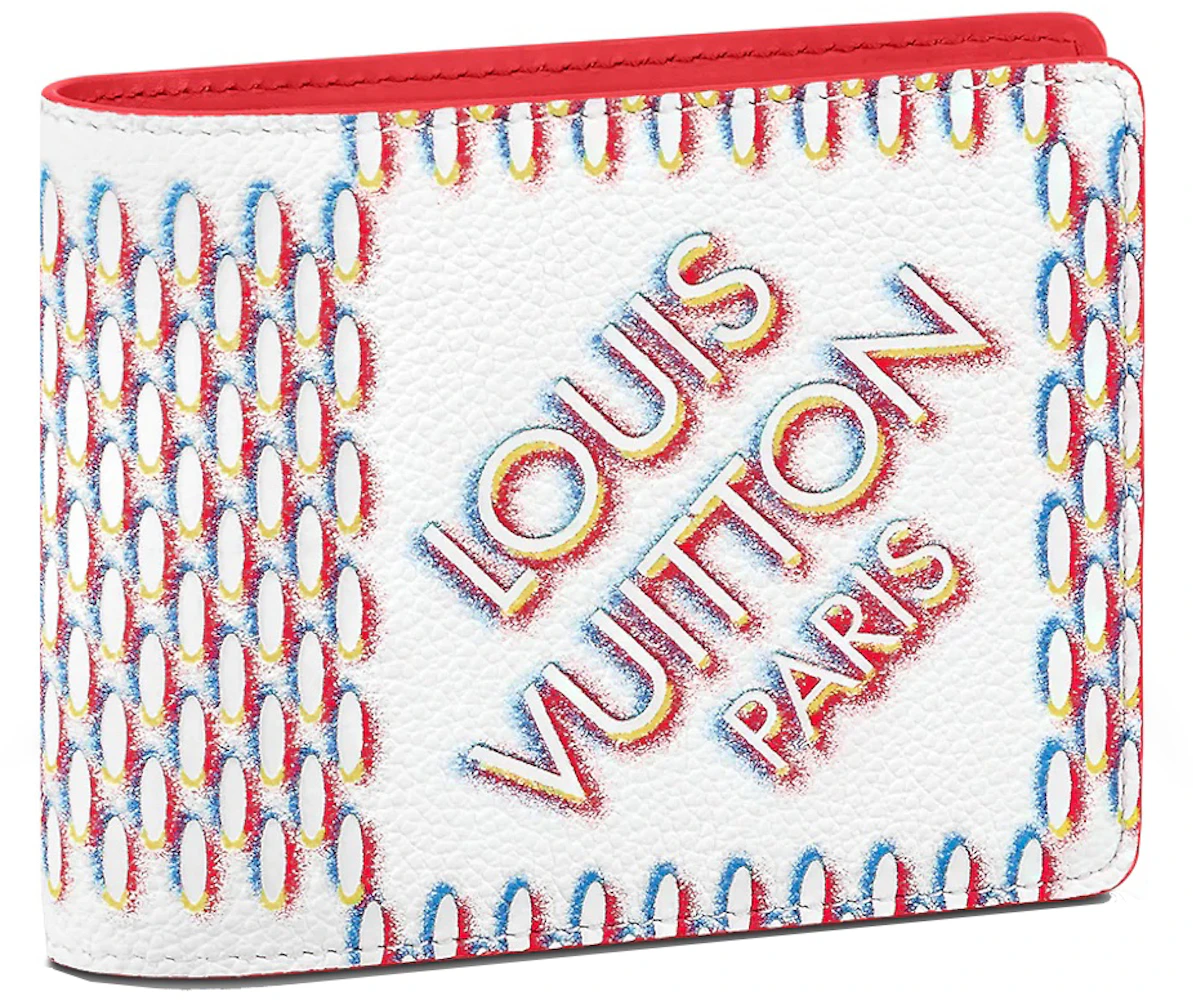 Louis Vuitton Double Zipped Card Holder White Damier Spray in