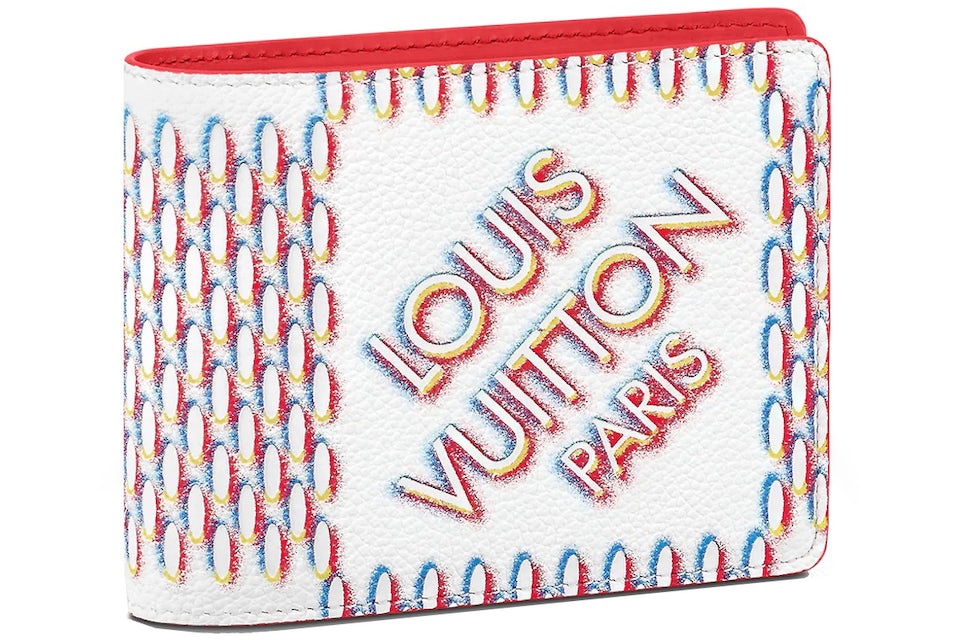 Louis Vuitton Multiple Wallet White Damier Spray in Cowhide