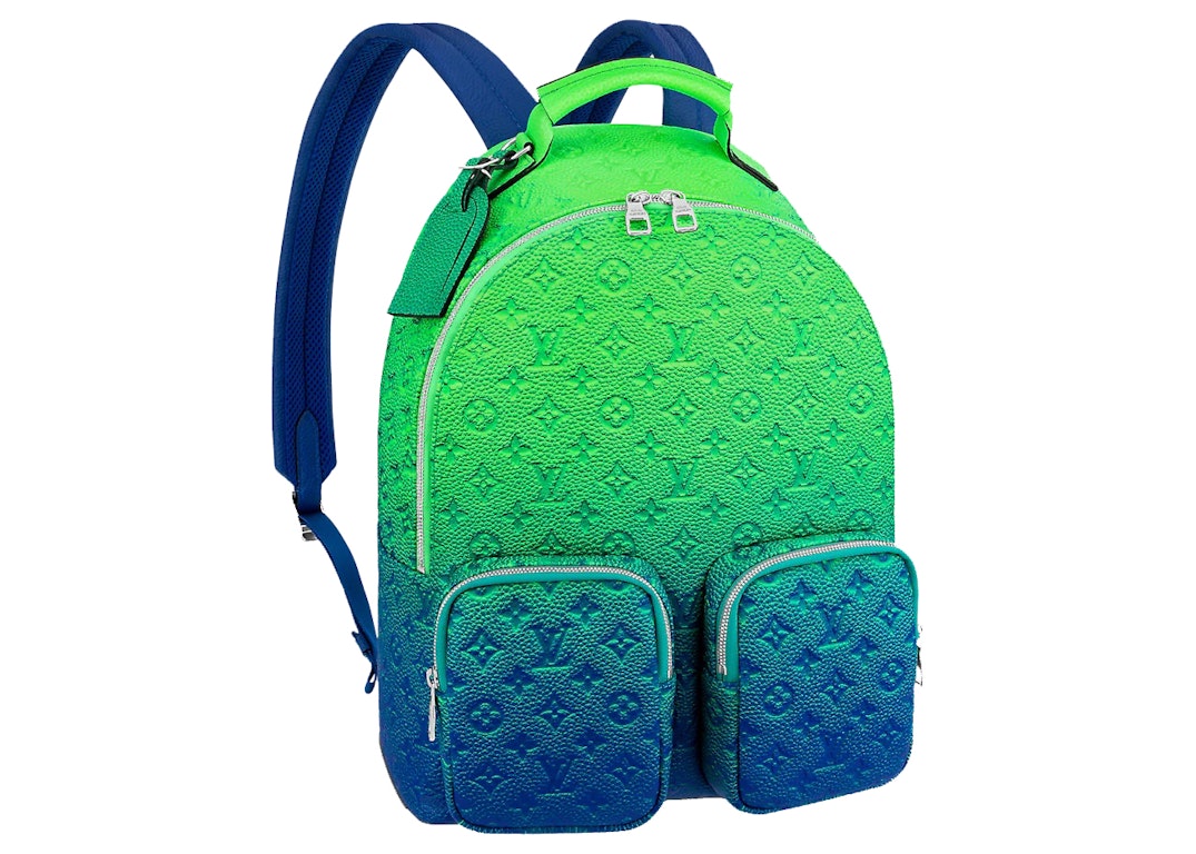 Pre-owned Louis Vuitton Multipockets Backpack Taurillon Illusion Blue/green