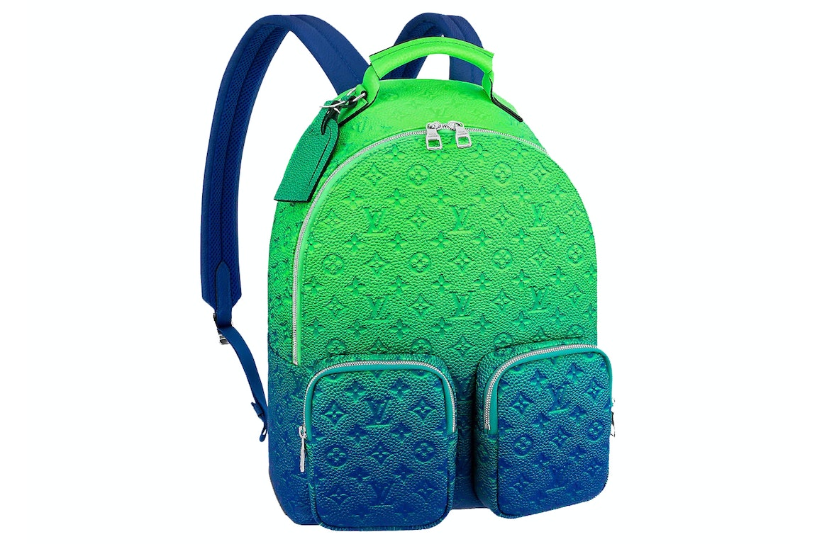 Pre-owned Louis Vuitton Multipockets Backpack Taurillon Illusion Blue/green