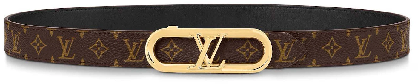 Louis Vuitton My LV Chain 25mm Reversible Belt Monogram in Monogram Canvas  Recto Side/Black Calfskin Leather Verso Side with Gold-tone - GB