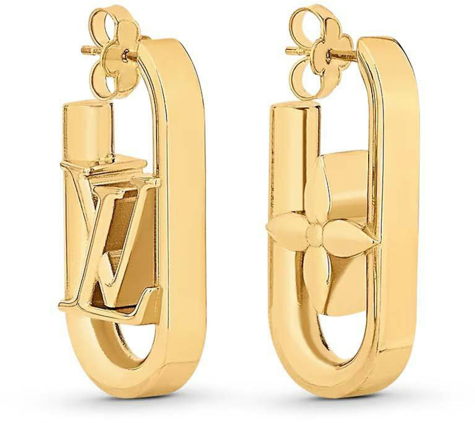 Louis Vuitton LV Flowergram Earrings - Brass Hoop, Earrings