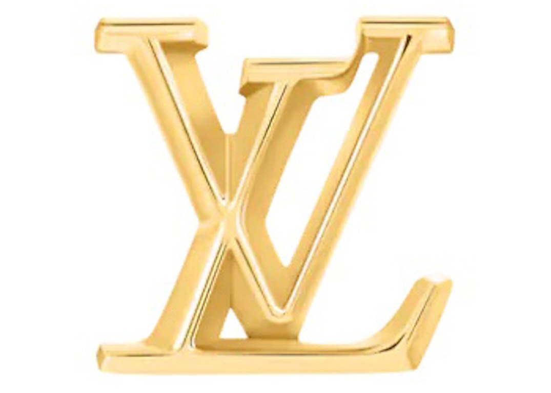 Pre-owned Louis Vuitton Nigo & Virgil Abloh Pyramidal Lv Ear Stud Yellow Gold (18k)