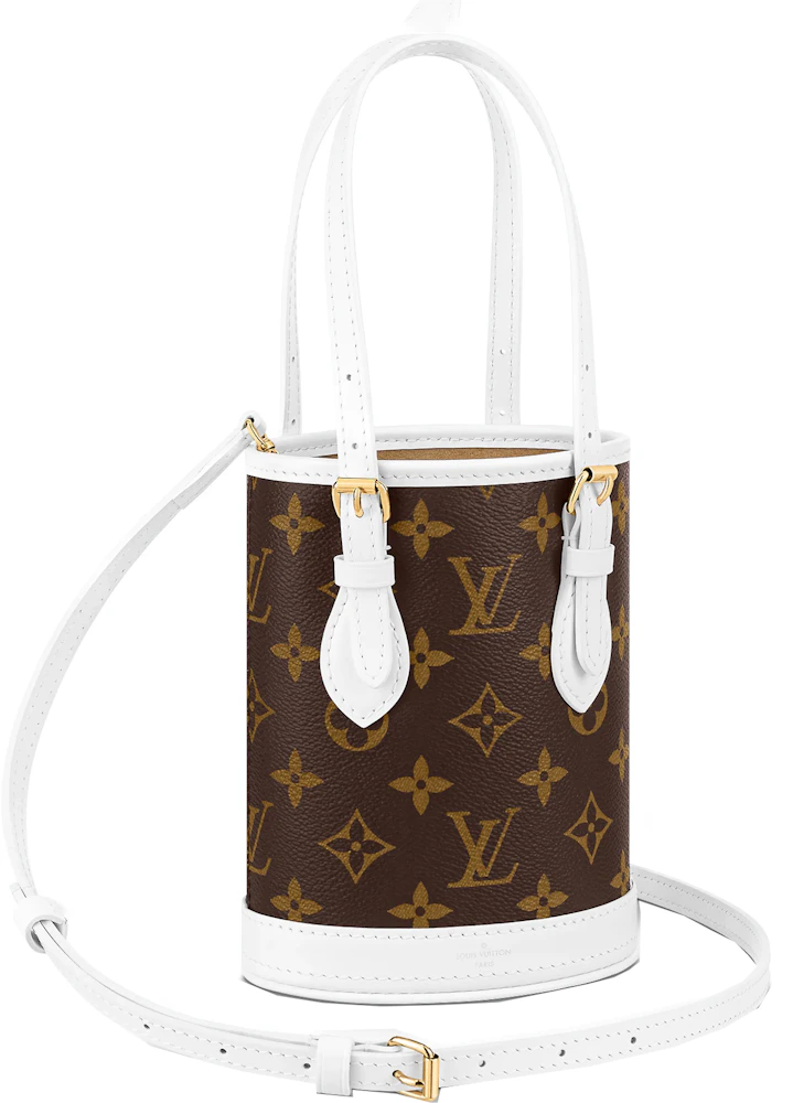 Louis Vuitton Nano Bucket White/Brown in Coated Canvas/Leather with  Gold-tone - US