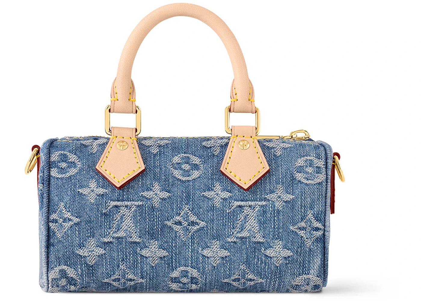 Louis Vuitton Nano Speedy Monogram Denim Blue in Cotton Denim with Gold ...
