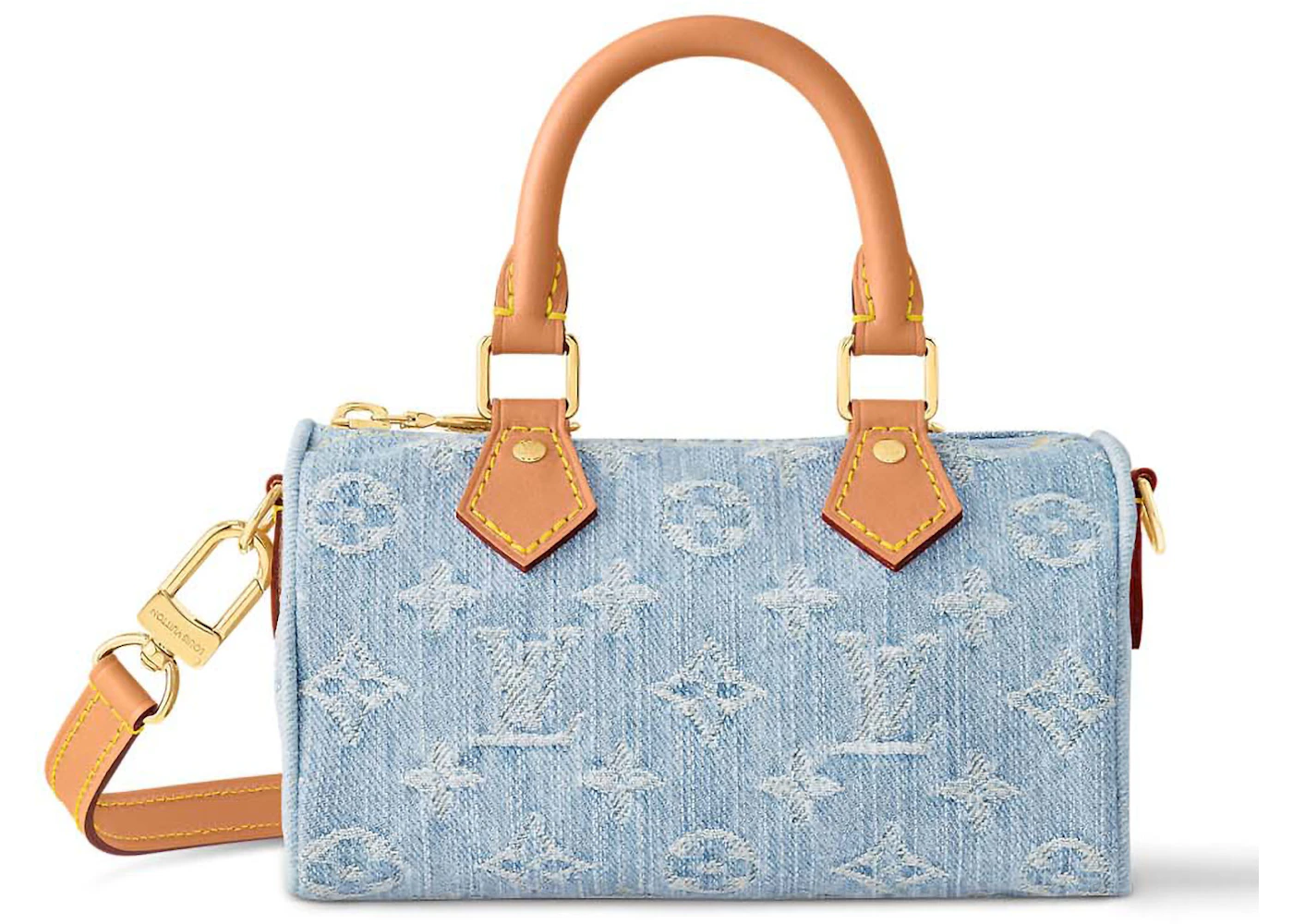 Louis Vuitton Nano Speedy Sky Blue Denim in Cotton with Gold-tone US