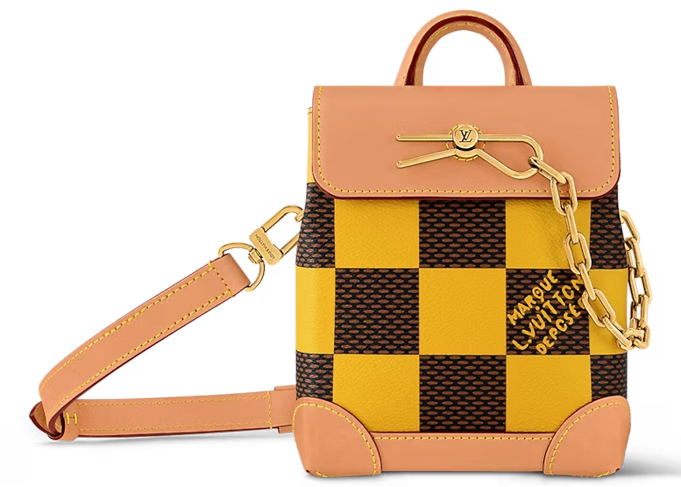 Louis Vuitton Nano Steamer Damier Pop Yellow in Coated Canvas ...