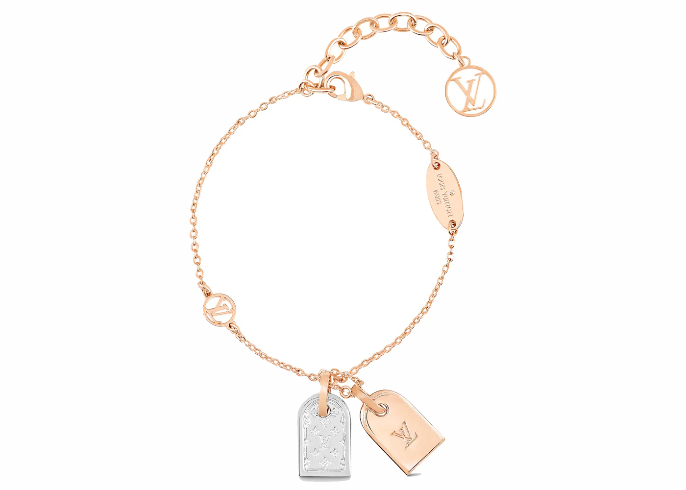 Louis Vuitton Nanogram Tag Bracelet Silver/Pink in Gold/Silver Metal - GB