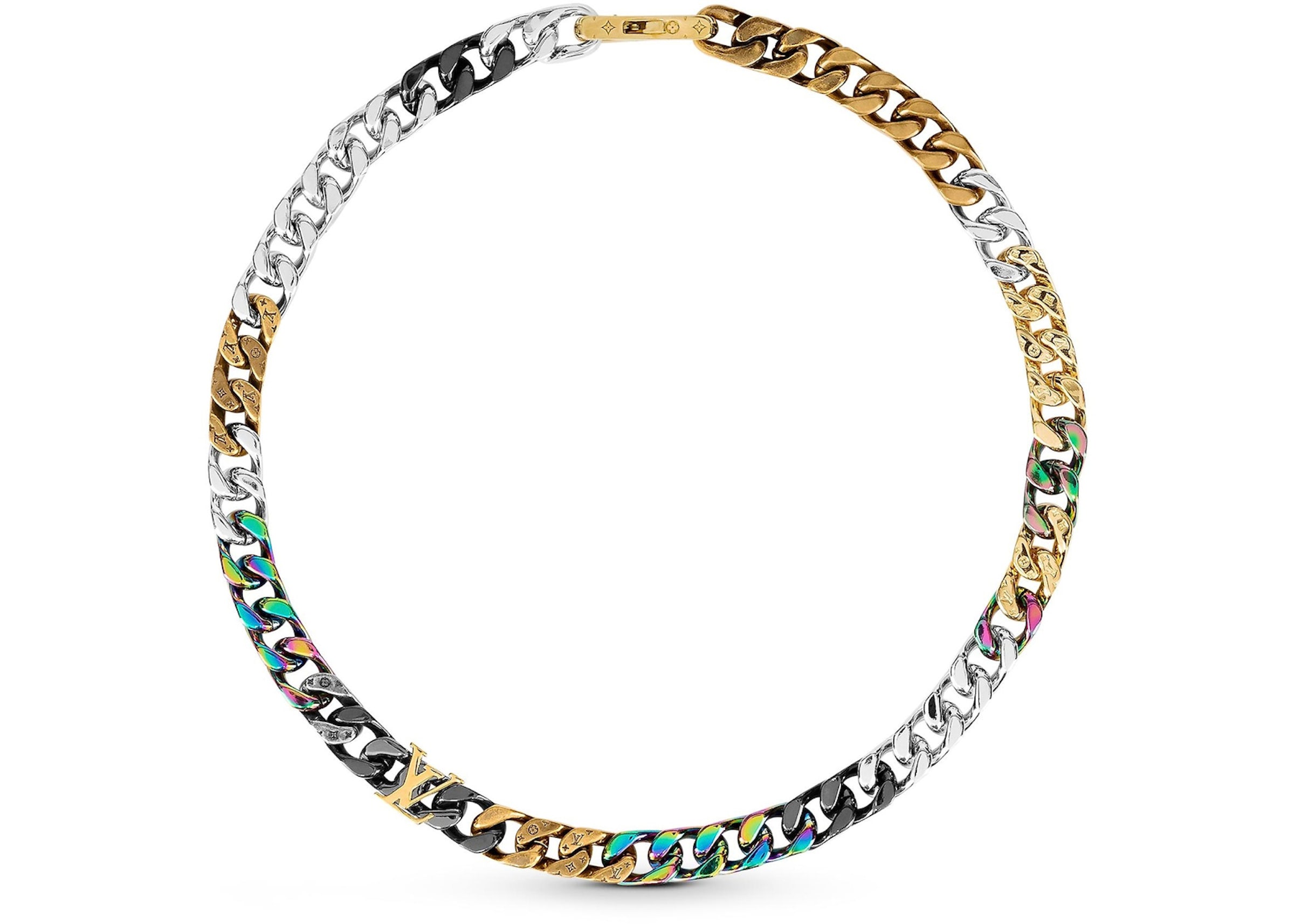 Louis Vuitton Necklace Chain Links Patches Metallic Multicolor in Metal  with Metallic Multicolor-tone - US