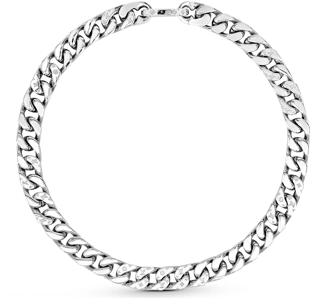 Silver Flat Curb Link Chain + Louis Vuitton Lock & Key – Haus of