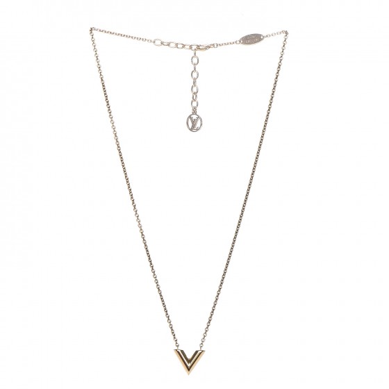 Louis Vuitton Essential V Gold Tone Necklace | myGemma | SG | Item #123153