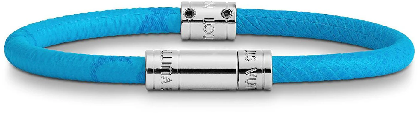 Louis Vuitton Neo Split Bracelet Lagoon Blue in Taiga Calf Leather/Canvas  with Silver-tone - US