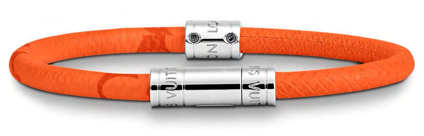Louis Vuitton Monogram Colours Braided Bracelet Orange Polyester. Size One Size