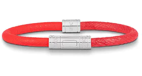 Louis Vuitton Neo Split Taigarama Leather Bracelet Red