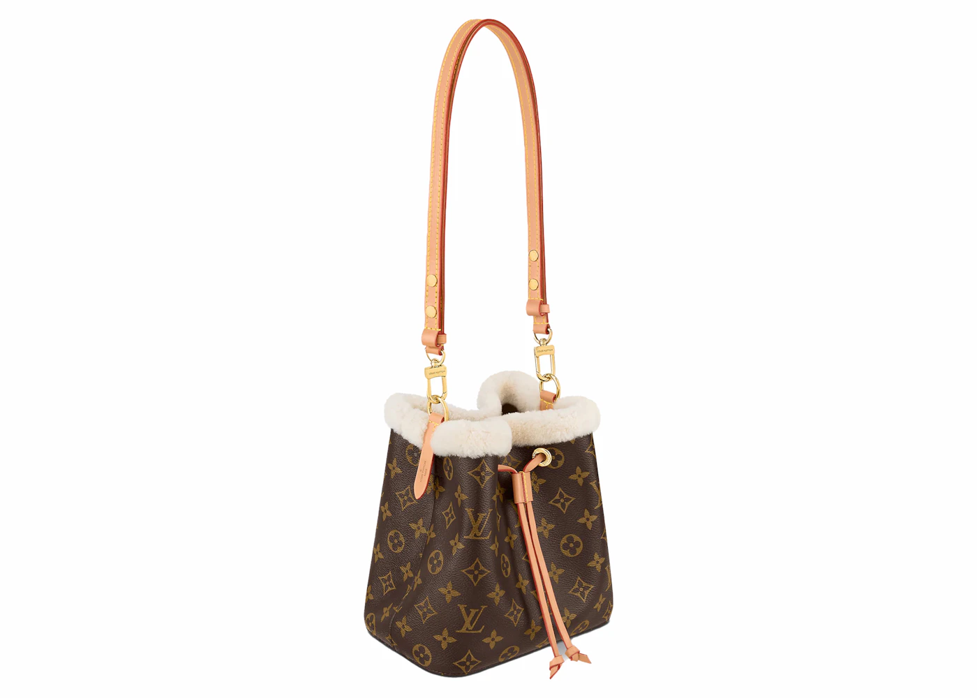 Louis Vuitton Neonoe BB Brown in Coated Canvas/Shearling with Gold