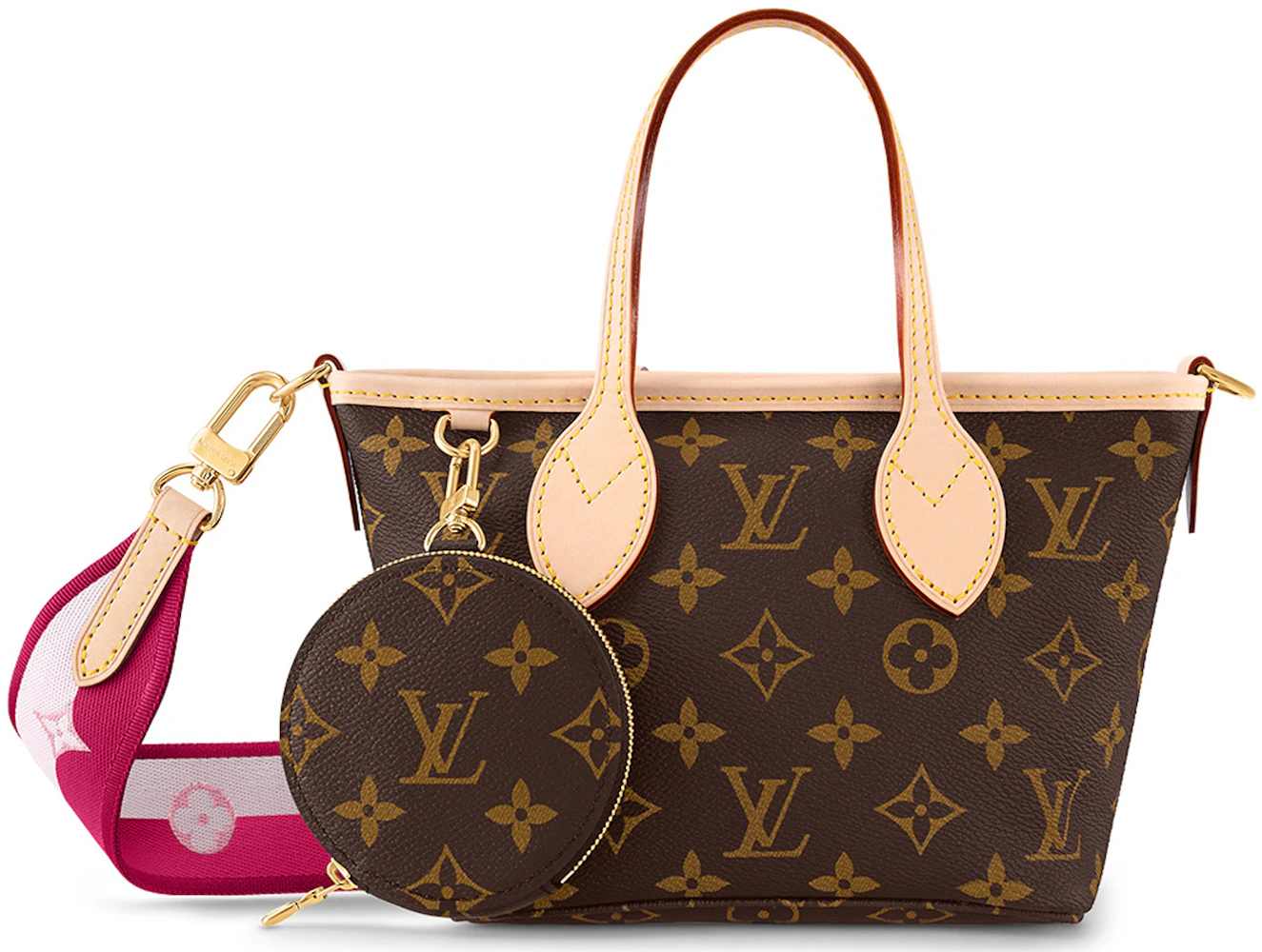 Louis Vuitton Neverfull BB Pink Peony in Coated Canvas with Gold