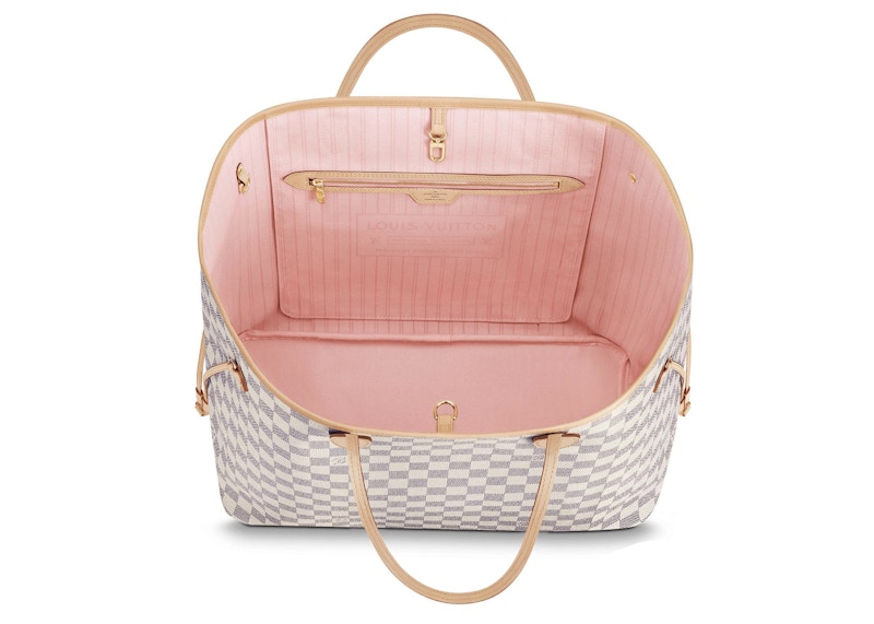 Louis Vuitton Neverfull Damier Azur GM Rose Ballerina Lining in