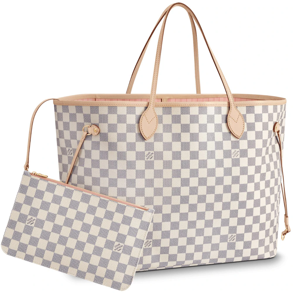 Louis Vuitton Neverfull Damier Azur GM Rose Ballerina Lining in Coated  Canvas with Gold-tone - GB