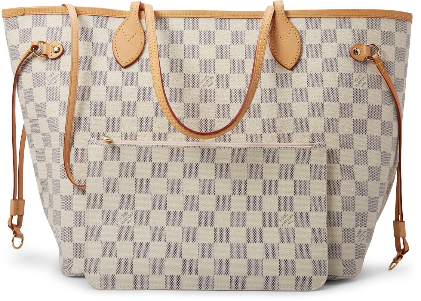 Louis Vuitton Neverfull Damier Azur Mm Rose Ballerine Lining Louis Vuitton Neverfull Damier Azur Mm Rose Ballerine Lining