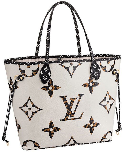 Louis Vuitton Neverfull Monogram Giant Jungle (Without Pouch) MM  Ivory/Havana Beige in Canvas with Gold-tone - GB