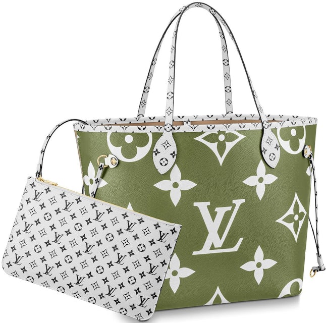 Louis Vuitton Neverfull Monogram Giant MM Khaki Green/Beige Lining in  Coated Canvas with Gold-tone - US