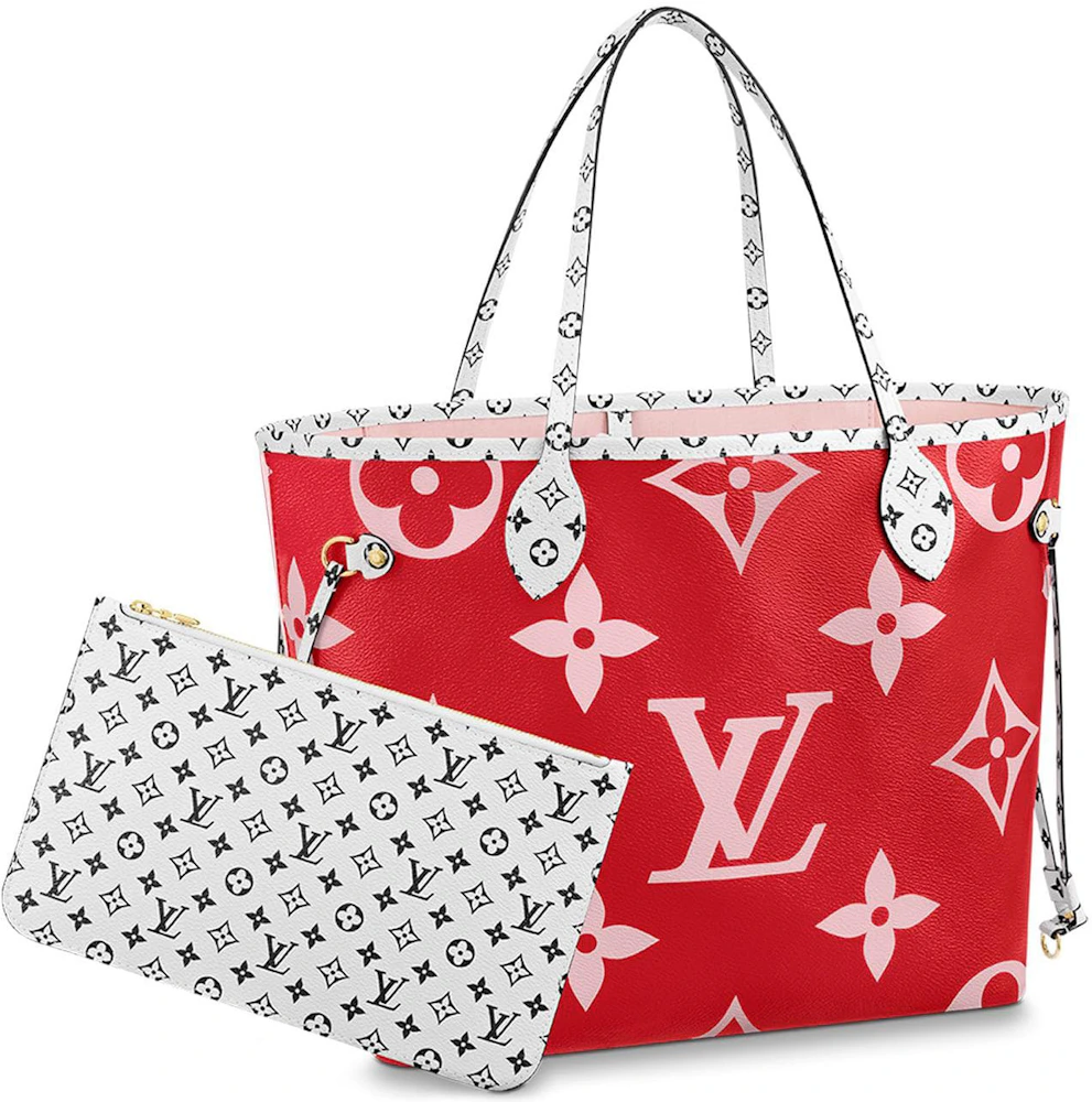 Louis Vuitton Neverfull Monogram Giant MM Red/Pink Lining in Coated Canvas  with Gold-tone - GB
