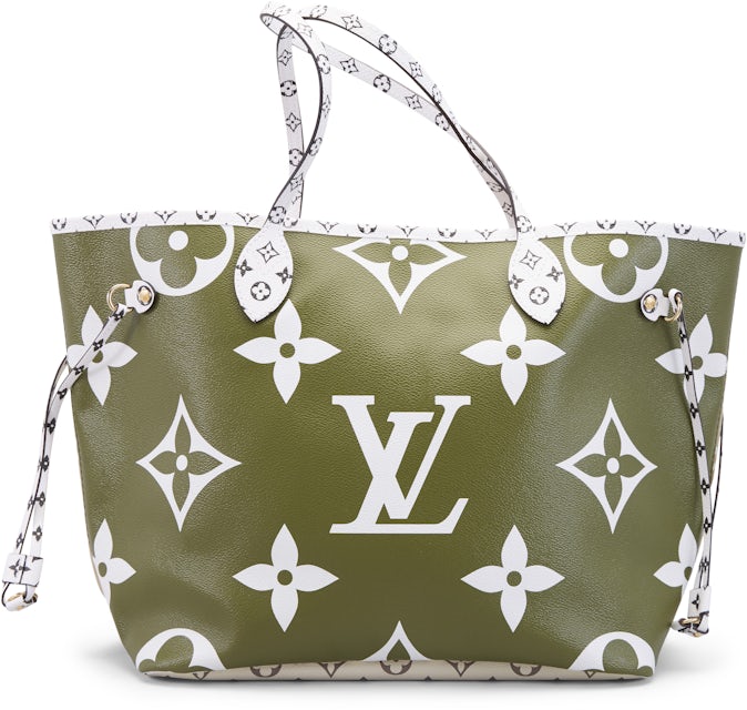 Louis Vuitton Neverfull Monogram Giant (Without Pouch) MM Khaki Green/Beige  Lining in Coated Canvas with Gold-tone - GB