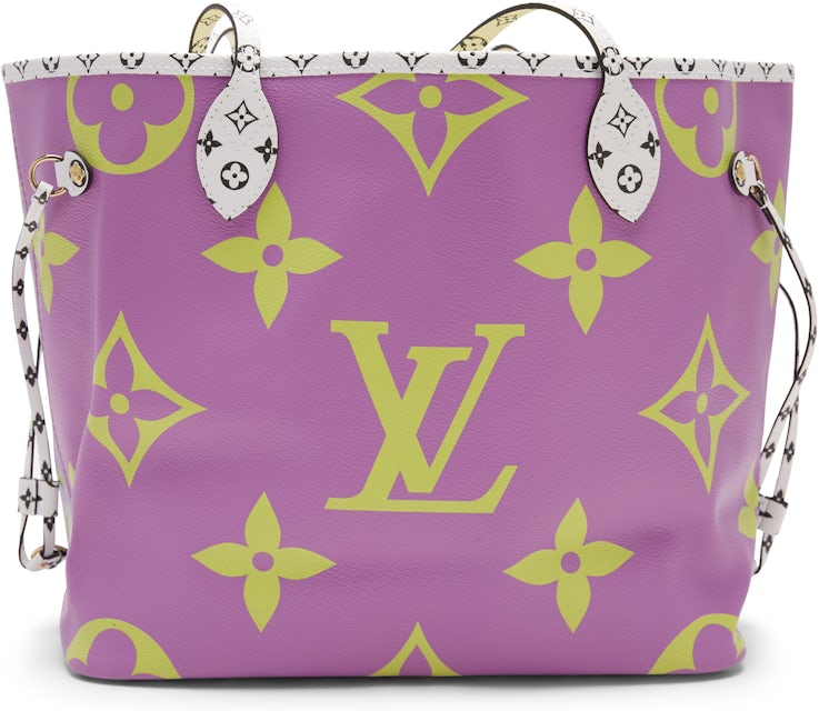 Louis Vuitton Neverfull MM Multicolor Lilac Lime Pink Reverse