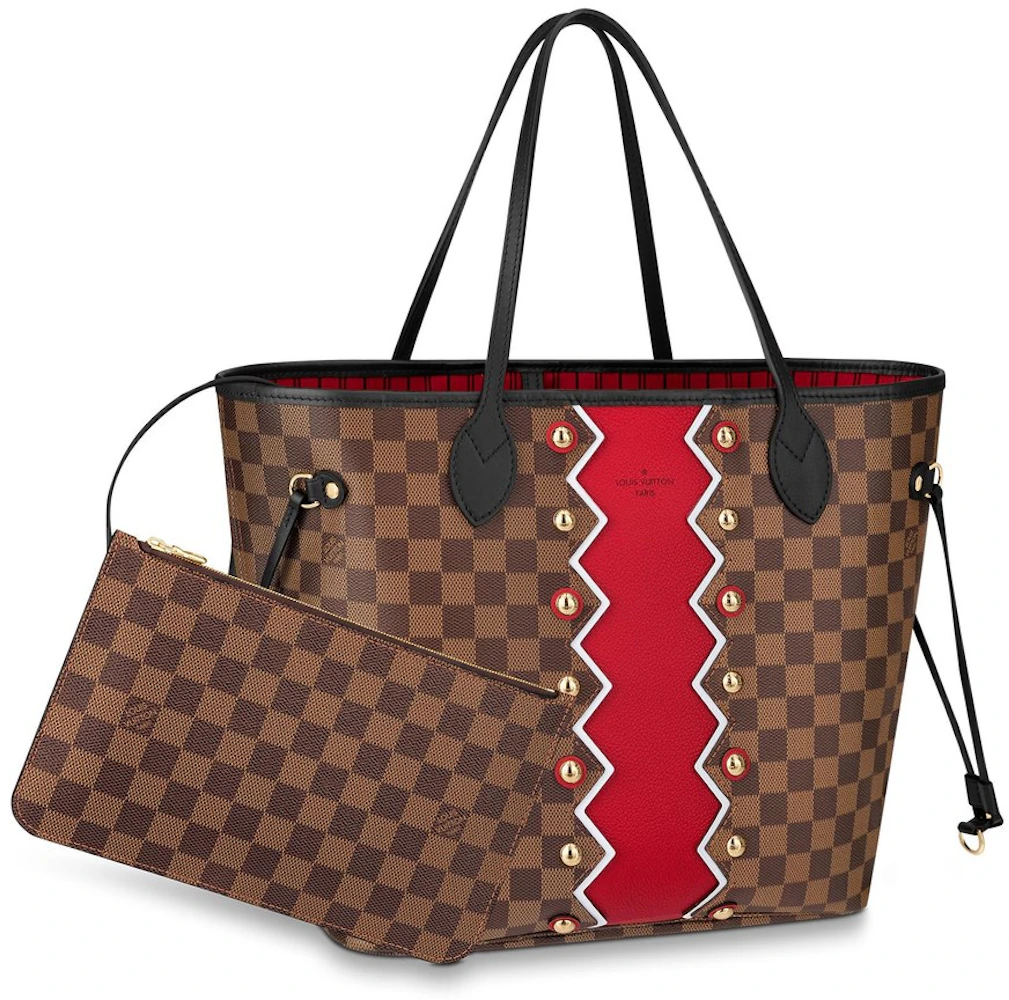 Louis Vuitton Neverfull Damier Ebene Karakoram MM Rubis Red Lining in  Coated Canvas with Gold-tone - GB