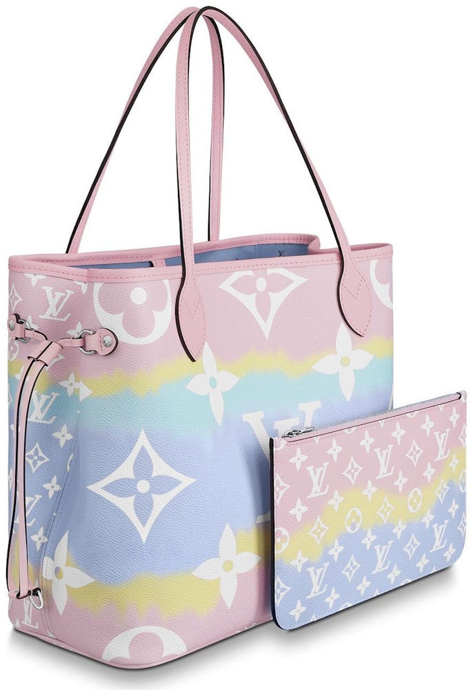 kjole bundet linse Louis Vuitton Neverfull LV Escale MM Pastel in Coated Canvas/Cowhide  Leather with Silver-tone