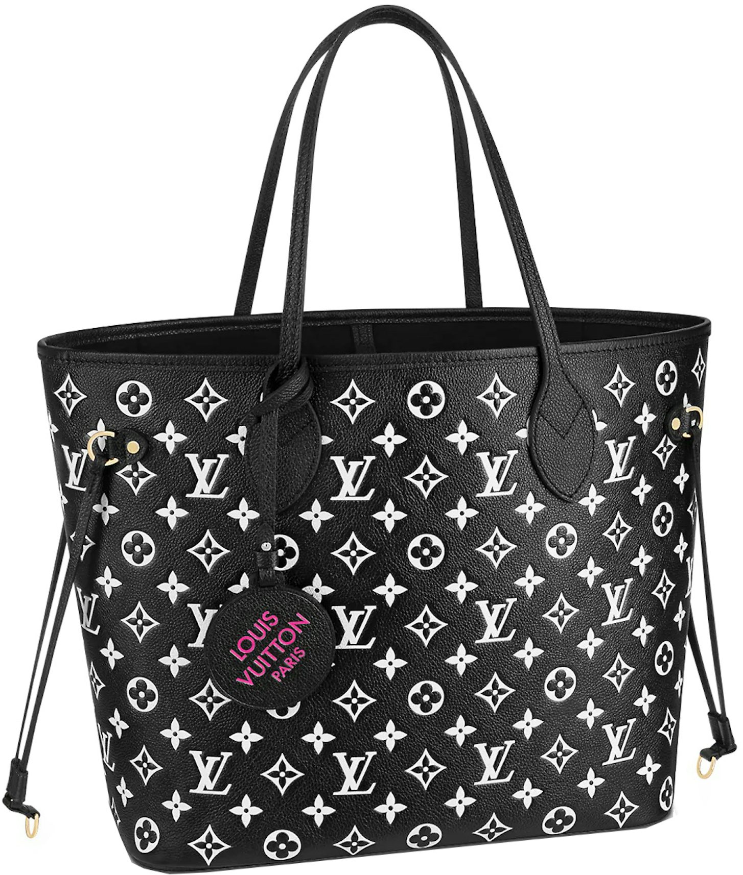 Louis Vuitton Neverfull MM Black/White in Cowhide Leather with Gold-tone -  GB