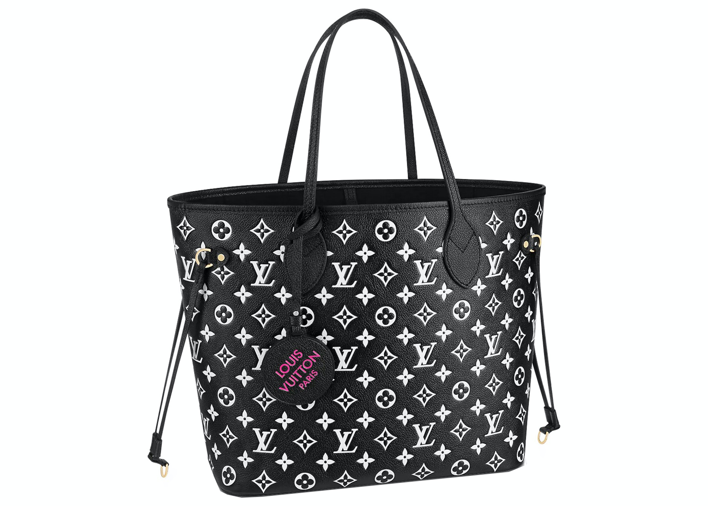 louis vuitton neverfull black leather