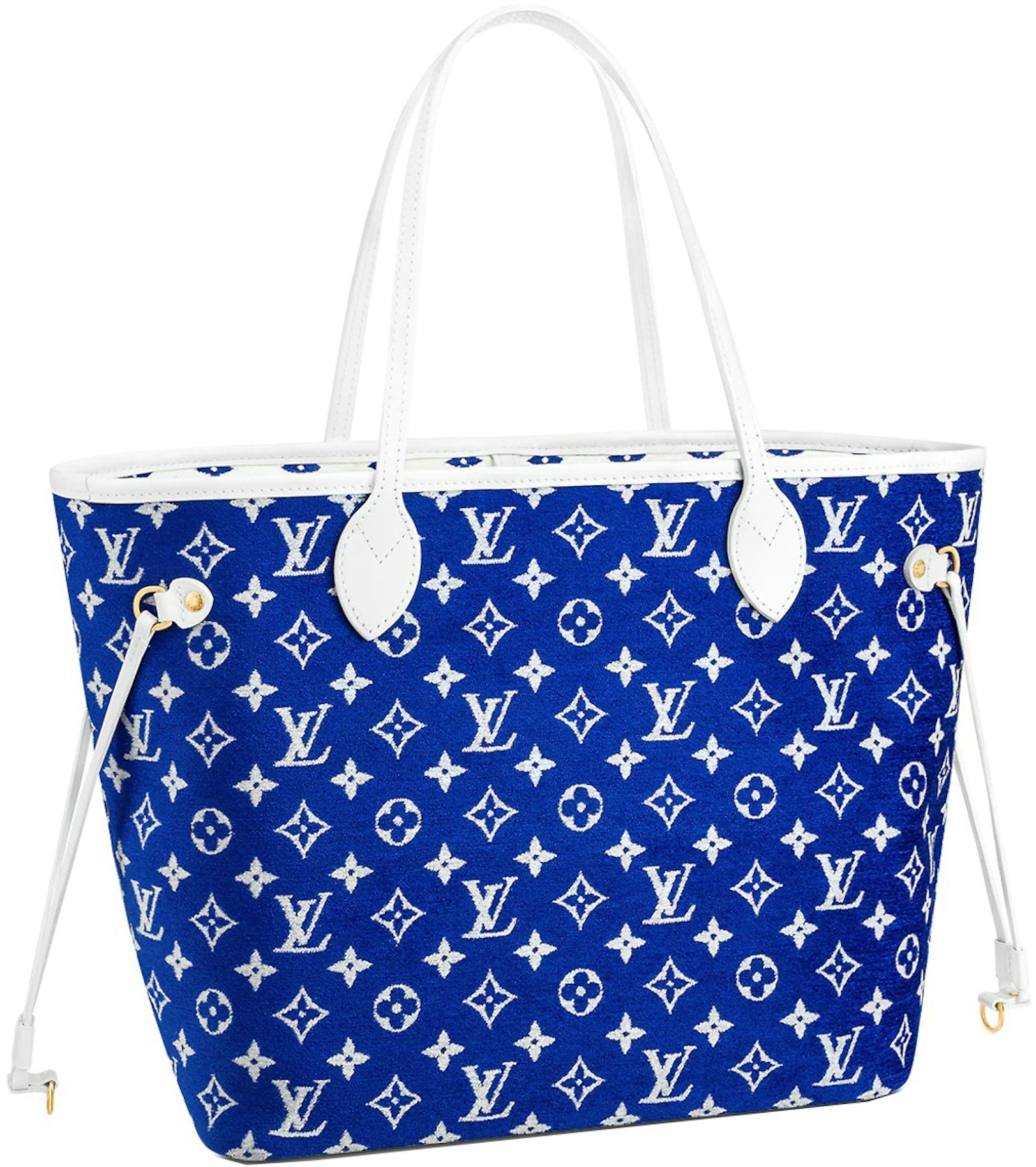 Louis Vuitton Neverfull MM Blue in Velvet/Leather with Gold-tone - GB